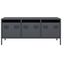 Berkfield Home TV Cabinet Anthracite 101.5x39x43.5 cm Cold-rolled Steel in Black - thumbnail 4