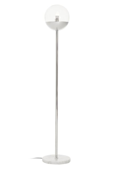 Orsina Minimalist Chrome Finish Metal Floor Lamp, Sturdy & Stable Bedroom Lamp, Versatile Tall Livingroom Lamp in Silver - image 1
