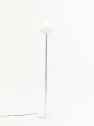 Orsina Minimalist Chrome Finish Metal Floor Lamp, Sturdy & Stable Bedroom Lamp, Versatile Tall Livingroom Lamp in Silver - thumbnail 3