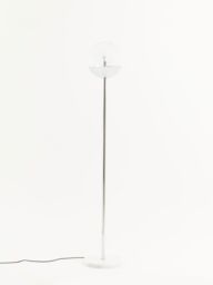 Orsina Minimalist Chrome Finish Metal Floor Lamp, Sturdy & Stable Bedroom Lamp, Versatile Tall Livingroom Lamp in Silver - thumbnail 2
