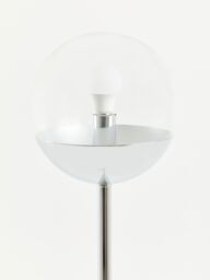 Orsina Minimalist Chrome Finish Metal Floor Lamp, Sturdy & Stable Bedroom Lamp, Versatile Tall Livingroom Lamp in Silver - thumbnail 4