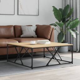 Berkfield Home Coffee Table Sonoma Oak 100x100x40 cm Engineered Wood in Brown - Size: 100 x 100 x 40 cm - thumbnail 2