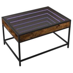 Berkfield Home Coffee Table with Infinity LED Smoked Oak 70x50x41 cm in Brown - Size: 70 x 50 x 41 cm - thumbnail 3