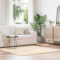 Berkfield Home Shaggy Rug High Pile NAVARRA Cream 160x160 cm Polyester - Size: Medium - thumbnail 1