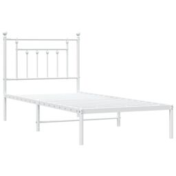 Berkfield Home Metal Bed Frame with Headboard White 80x200 cm - thumbnail 5