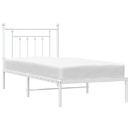 Berkfield Home Metal Bed Frame with Headboard White 80x200 cm - thumbnail 4