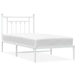 Berkfield Home Metal Bed Frame with Headboard White 80x200 cm - thumbnail 2