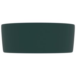 Berkfield Home Luxury Wash Basin Round Matt Dark Green 40x15 cm Ceramic - thumbnail 4
