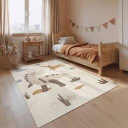 THE RUGS Adventures Kids Rug Dino Cream Multicolour Kids Bedroom Rug - Size: 120 cm x 170 cm - thumbnail 2