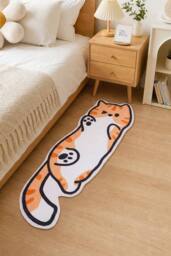 Living and Home Cartoon Cat Shaped Non-Slip Floor Mat Area Rug in Orange - Size: 40 cm x 120 cm - thumbnail 3