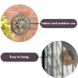 Marco Paul Bronze Sun & Moon 30cm Outside Clock & Thermometer for Garden - thumbnail 6