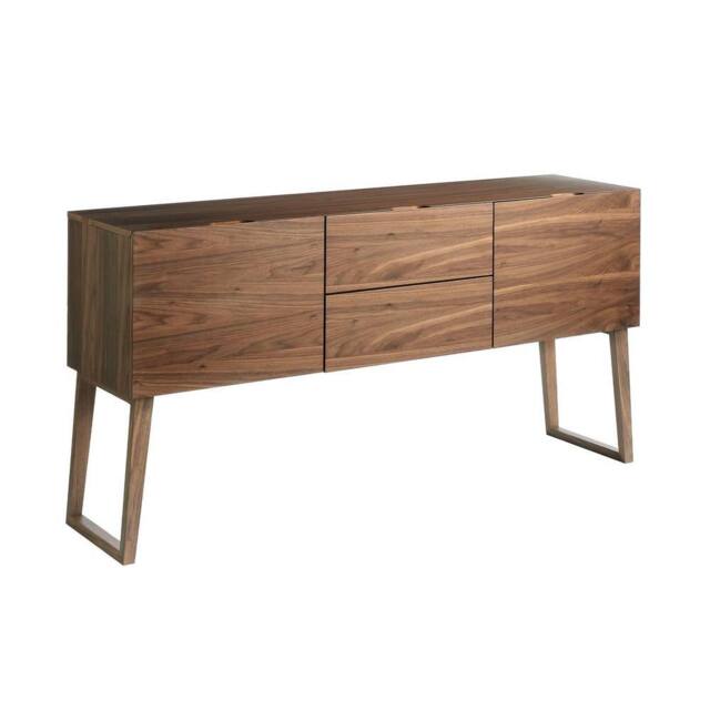Angel Cerda Walnut Sideboard, 160x40x80 cm 2 Drawers & 2 Doors in Brown - Size: 160 x 40 x 80 cm - image 1