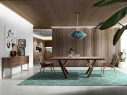 Angel Cerda Walnut Sideboard, 160x40x80 cm 2 Drawers & 2 Doors in Brown - Size: 160 x 40 x 80 cm - thumbnail 4