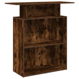 Berkfield Home Reception Desk Smoked Oak 100x40x104 cm Engineered Wood in Brown - Size: 100 x 40 x 104 cm - thumbnail 2