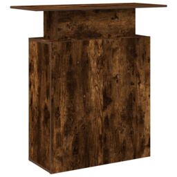 Berkfield Home Reception Desk Smoked Oak 100x40x104 cm Engineered Wood in Brown - Size: 100 x 40 x 104 cm - thumbnail 7