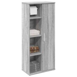 Berkfield Home Bathroom Cabinet with Roll Holder Grey Sonoma 39x22x90 cm - Size: 39 x 22 x 90 cm - thumbnail 2