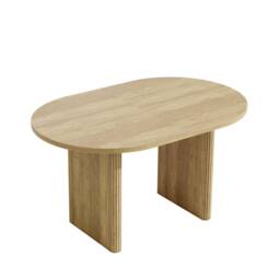 BTM 140-200cm Rounded Extendable Dining Table Oak in Light Oak - thumbnail 8