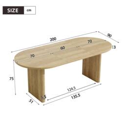 BTM 140-200cm Rounded Extendable Dining Table Oak in Light Oak - thumbnail 6