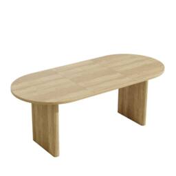 BTM 140-200cm Rounded Extendable Dining Table Oak in Light Oak - thumbnail 7