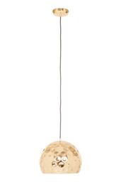 Orsina Metallic Pendant Lamp With Textured Shade, Kitchen Pendant Lighting With Canopy, Ambient Overhead Light in Gold