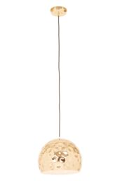 Orsina Metallic Pendant Lamp With Textured Shade, Kitchen Pendant Lighting With Canopy, Ambient Overhead Light in Gold - thumbnail 2
