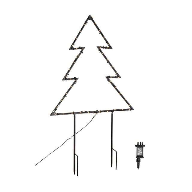 Samuel Alexander Light up Dewdrop Metal Christmas Tree with 90 LEDs & Garden Stakes in Black - image 1