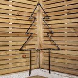 Samuel Alexander Light up Dewdrop Metal Christmas Tree with 90 LEDs & Garden Stakes in Black - thumbnail 6