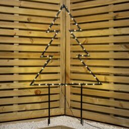 Samuel Alexander Light up Dewdrop Metal Christmas Tree with 90 LEDs & Garden Stakes in Black - thumbnail 2