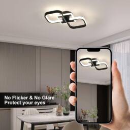 COMELY Modern LED Ceiling Light, 36W Square LED Ceiling Light, Black, 4500K in Black - thumbnail 7