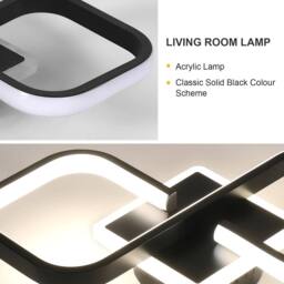 COMELY Modern LED Ceiling Light, 36W Square LED Ceiling Light, Black, 4500K in Black - thumbnail 6