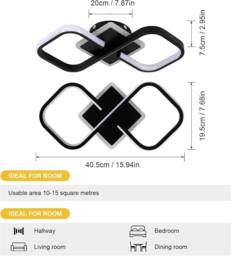 COMELY Modern LED Ceiling Light, 36W Square LED Ceiling Light, Black, 4500K in Black - thumbnail 5