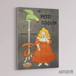 "Artery8 Petit Coquin Biscuit Vintage Ad Canvas Wall Art Print Cappiello in Green - Size: W18"" x H24""" - thumbnail 2