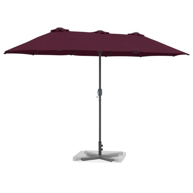 Berkfield Home Modern Garden Parasol Folding Bordeaux red 380 x 196 x 235 cm in Wine - image 1
