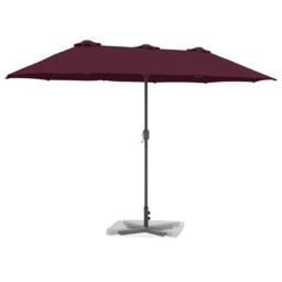 Berkfield Home Modern Garden Parasol Folding Bordeaux red 380 x 196 x 235 cm in Wine - thumbnail 1