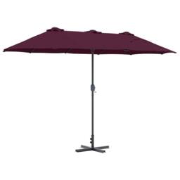 Berkfield Home Modern Garden Parasol Folding Bordeaux red 380 x 196 x 235 cm in Wine - thumbnail 8