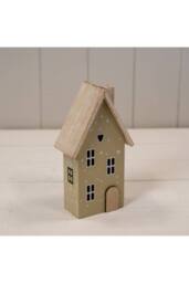KDMD Beige Light Sage Green Wooden House Decoration - 17mm - thumbnail 1