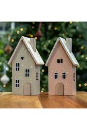 KDMD Beige Light Sage Green Wooden House Decoration - 17mm - thumbnail 3