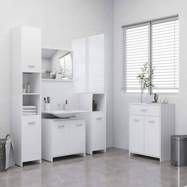 Berkfield Home 4 Piece Bathroom Furniture Set White - image 1
