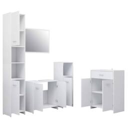 Berkfield Home 4 Piece Bathroom Furniture Set White - thumbnail 3