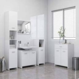 Berkfield Home 4 Piece Bathroom Furniture Set White - thumbnail 1