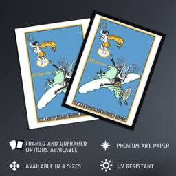 "Artery8 The Aeroplegasus Motor Anzani Advert Jung Wall Art Poster Print in Blue - Size: W24"" x H32""" - thumbnail 2