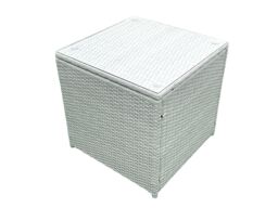 Fimous Rattan Garden Outdoor Furniture Set 11 Seater Garden Sofa Coffee Table Set with 2 Big Footstools Side Table Light Grey Mixed - thumbnail 6