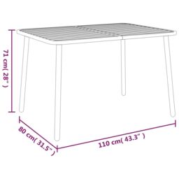 Berkfield Home Garden Table Anthracite 110x80x71 cm Steel in Black - Size: 110 x 80 x 71 cm - thumbnail 6