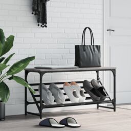 Berkfield Home Shoe Rack Grey Sonoma 90x30x45 cm Engineered Wood - Size: 90 x 30 x 45 cm - thumbnail 1