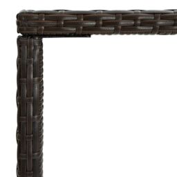 Berkfield Home Garden Bar Table Brown 70x70x110 cm Poly Rattan & Glass - Size: 70 x 70 x 110 cm - thumbnail 4