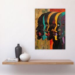 "Artery8 Abstract Black Profile Portrait Painting Trippy Wall Art Print - Size: W12"" x H16""" - thumbnail 4
