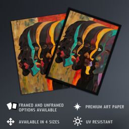 "Artery8 Abstract Black Profile Portrait Painting Trippy Wall Art Print - Size: W12"" x H16""" - thumbnail 2