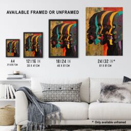 "Artery8 Abstract Black Profile Portrait Painting Trippy Wall Art Print - Size: W12"" x H16""" - thumbnail 3