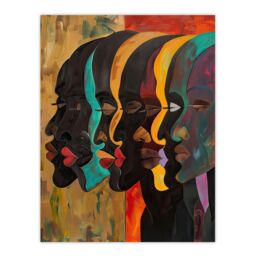 "Artery8 Abstract Black Profile Portrait Painting Trippy Wall Art Print - Size: W12"" x H16""" - thumbnail 1