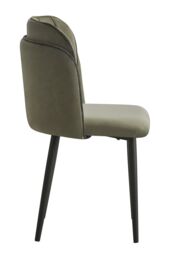 Nordlys Set of 2 Scandinavian Dining Chairs with Metal Legs in Green - thumbnail 4